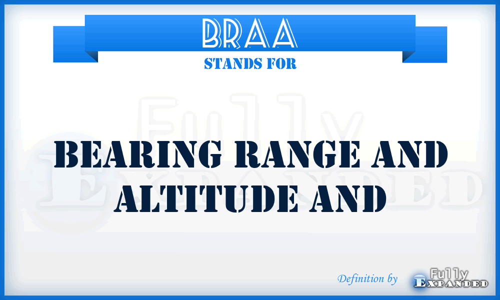 BRAA - Bearing Range and Altitude and
