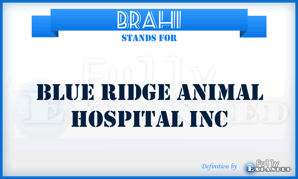 BRAHI - Blue Ridge Animal Hospital Inc