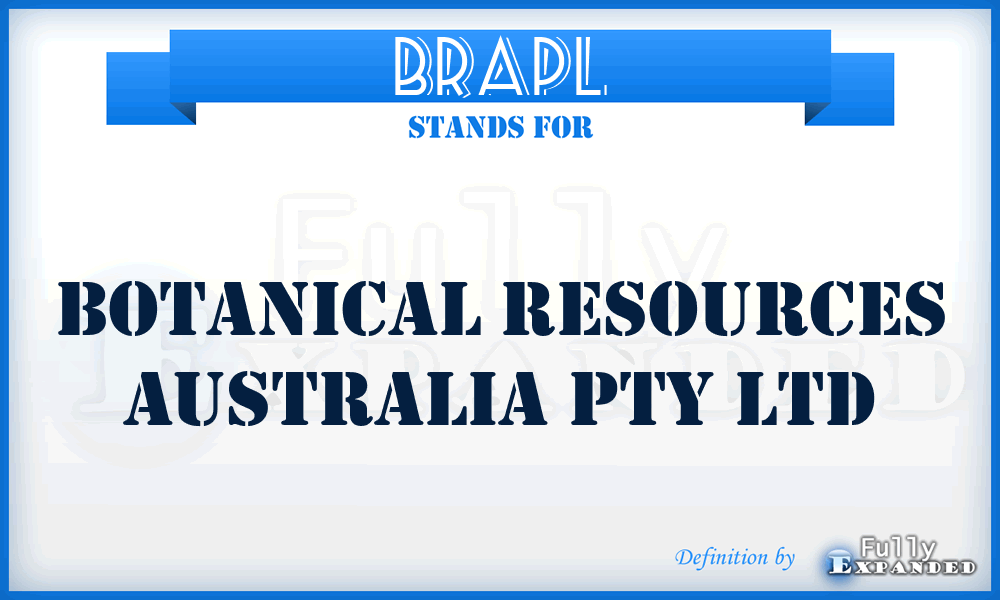BRAPL - Botanical Resources Australia Pty Ltd