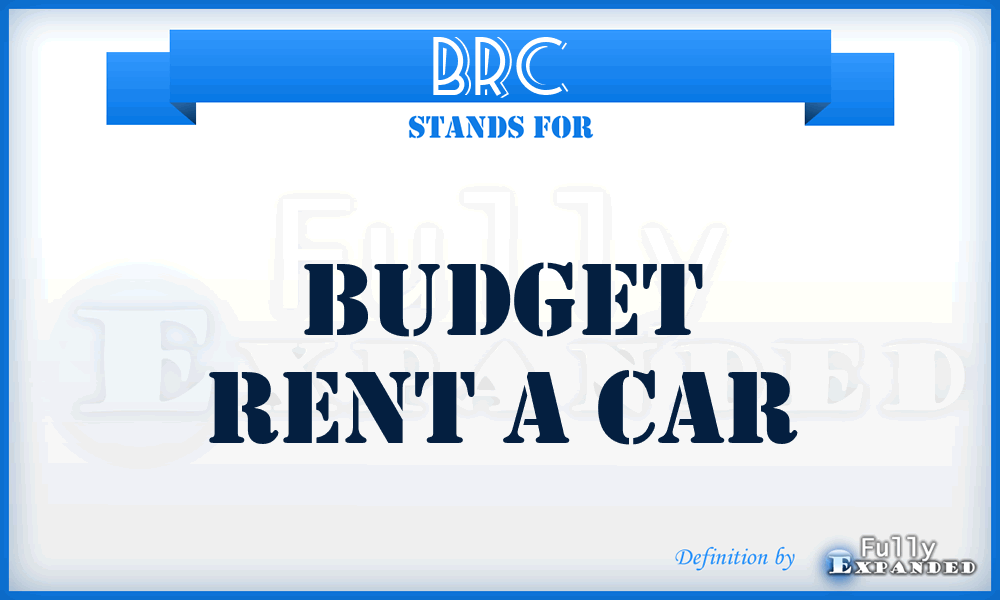 BRC - Budget Rent a Car