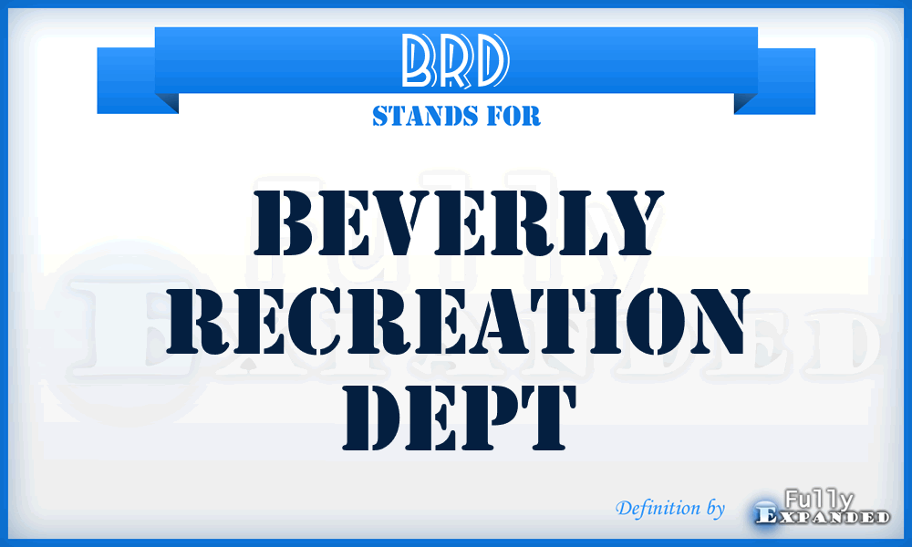 BRD - Beverly Recreation Dept
