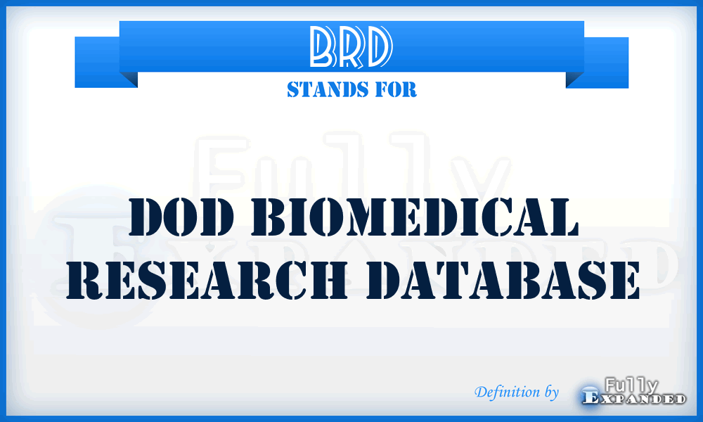 BRD - DoD Biomedical Research Database