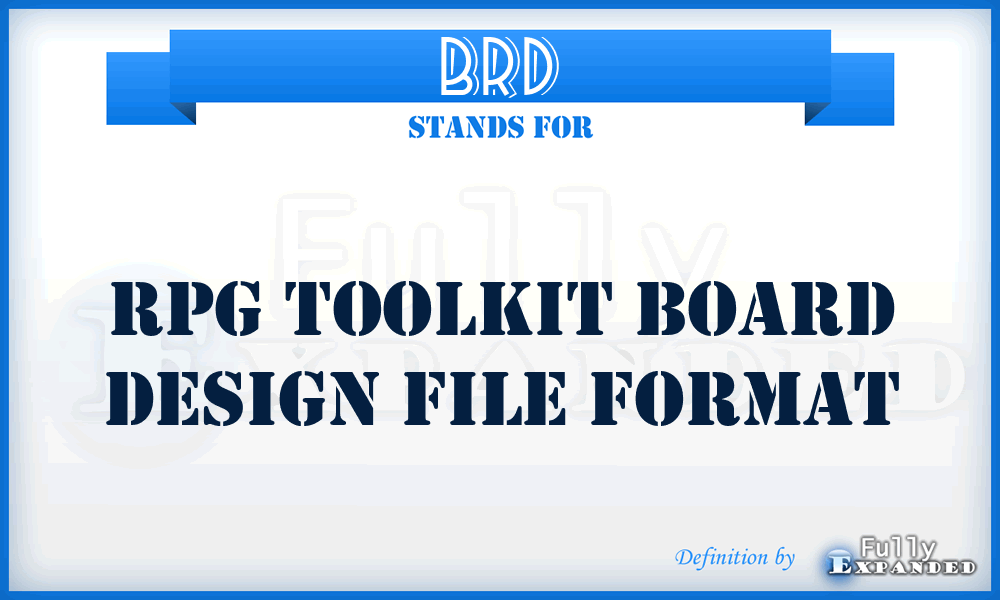 BRD - RPG Toolkit Board Design File format