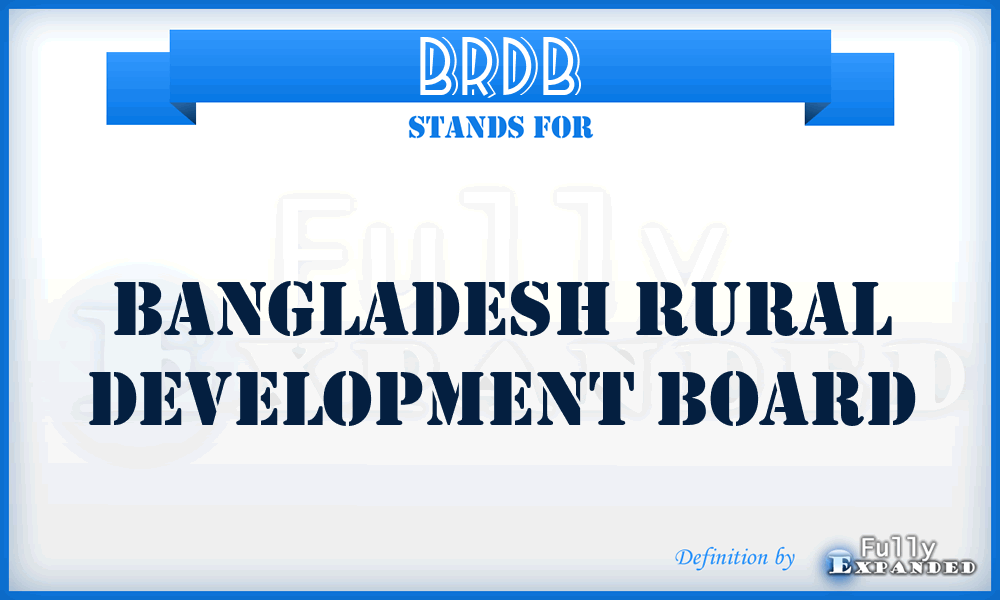 BRDB - Bangladesh Rural Development Board