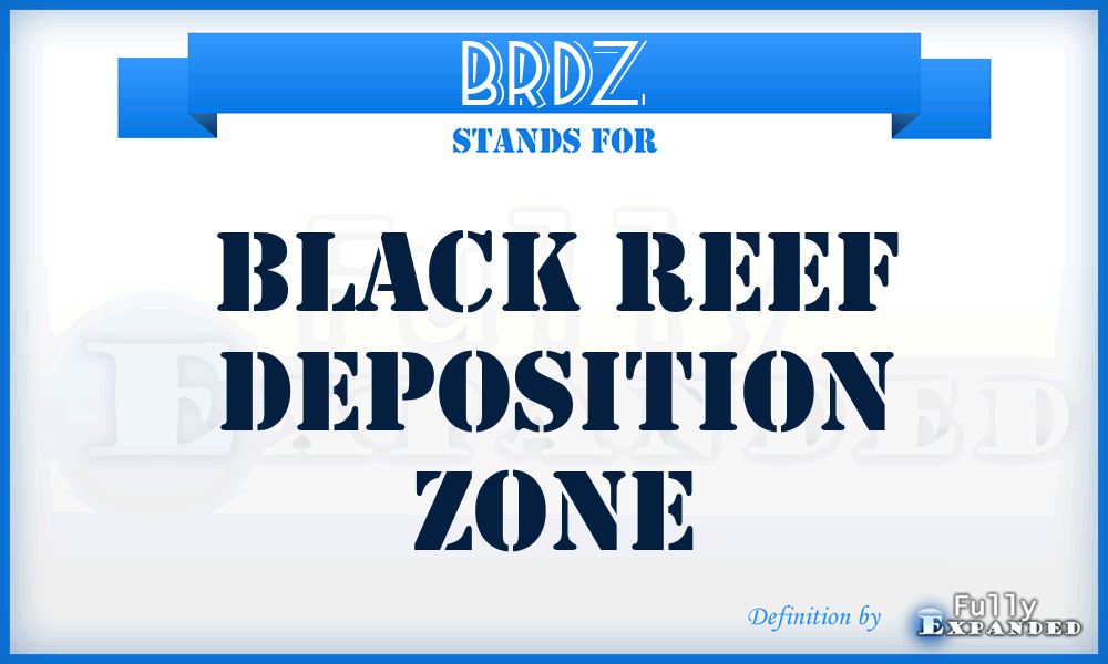 BRDZ - Black Reef Deposition Zone
