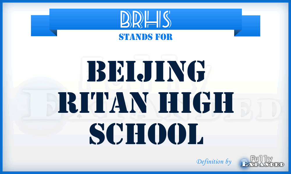 BRHS - Beijing Ritan High School