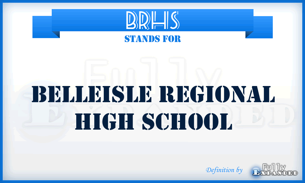 BRHS - Belleisle Regional High School