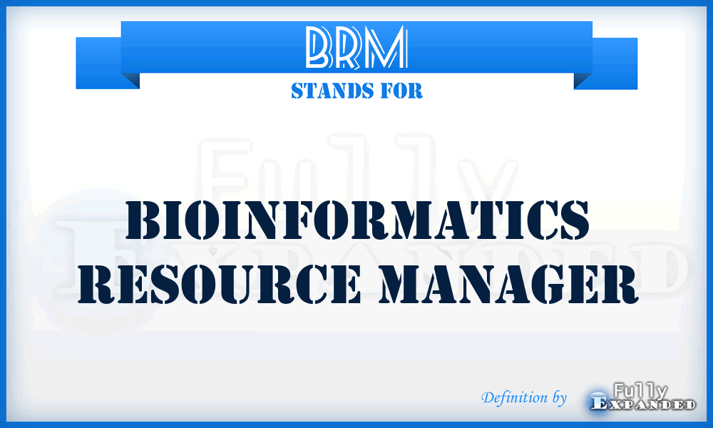 BRM - Bioinformatics Resource Manager