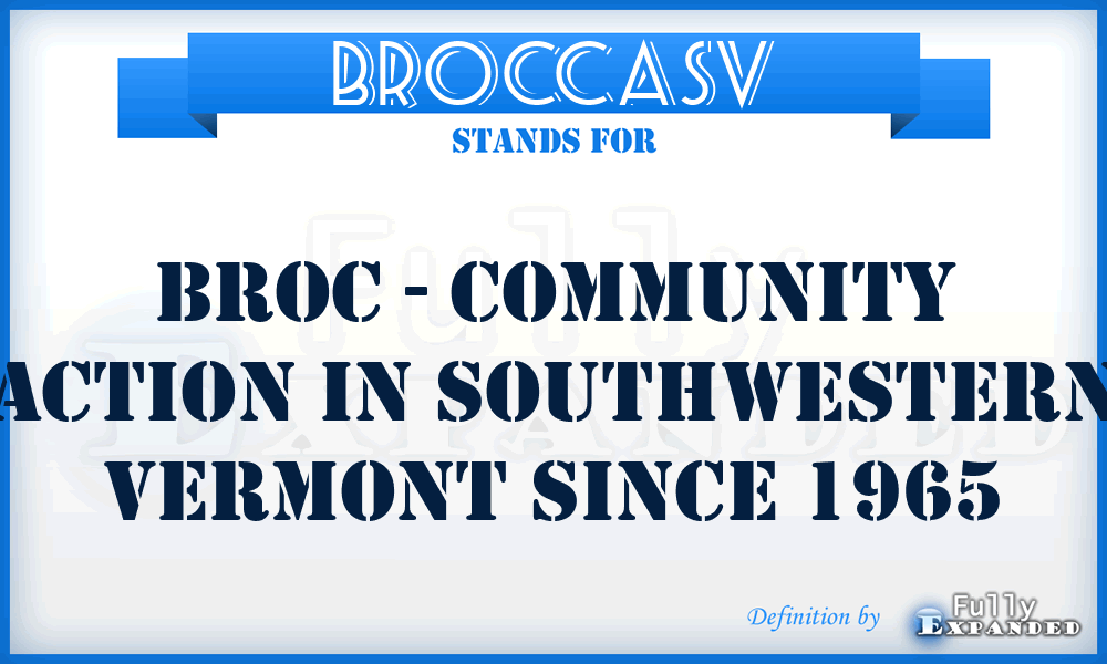 BROCCASV - BROC - Community Action in Southwestern Vermont since 1965
