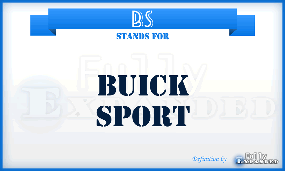 BS - Buick Sport