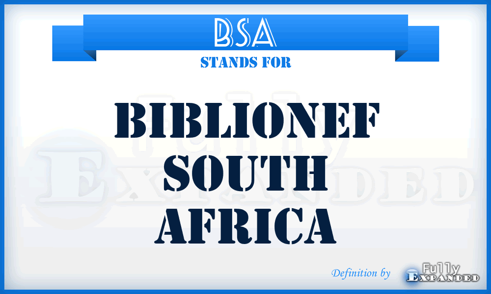 BSA - Biblionef South Africa