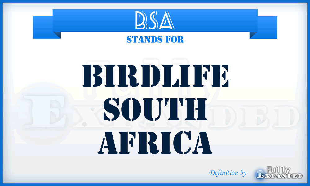 BSA - Birdlife South Africa