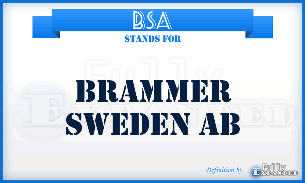 BSA - Brammer Sweden Ab