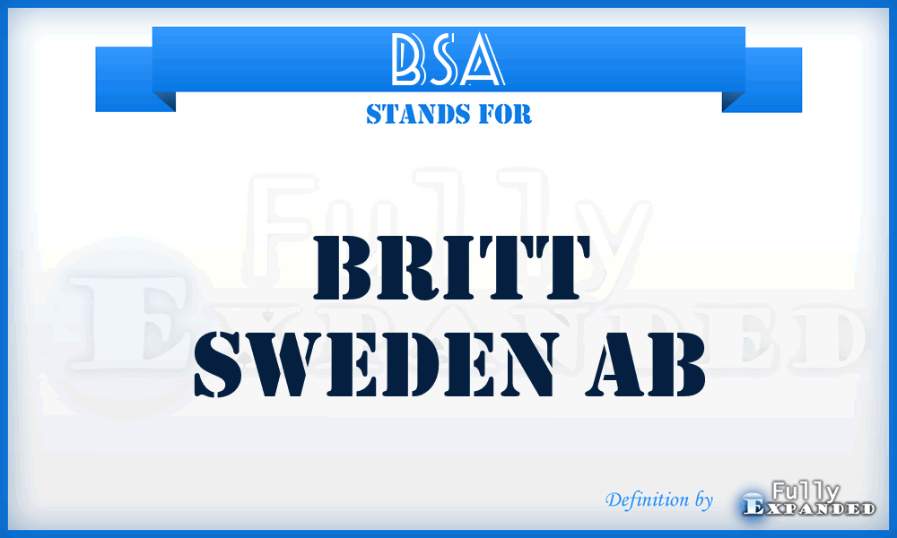 BSA - Britt Sweden Ab