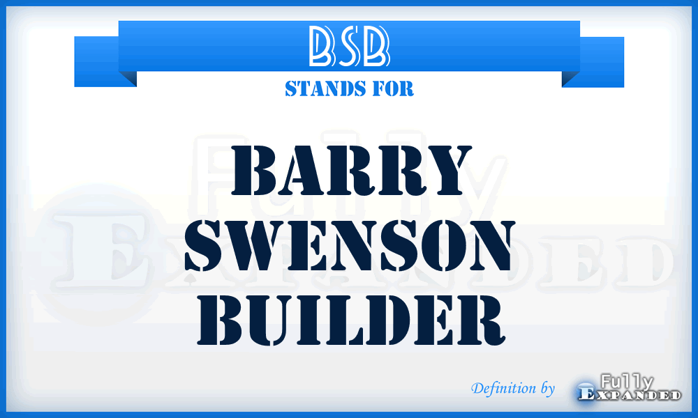 BSB - Barry Swenson Builder
