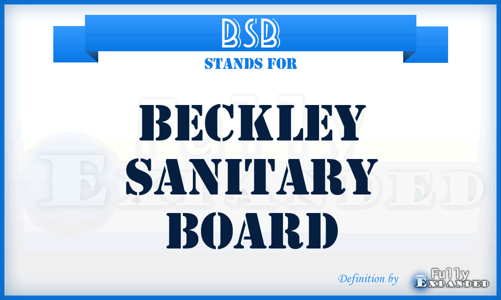 BSB - Beckley Sanitary Board