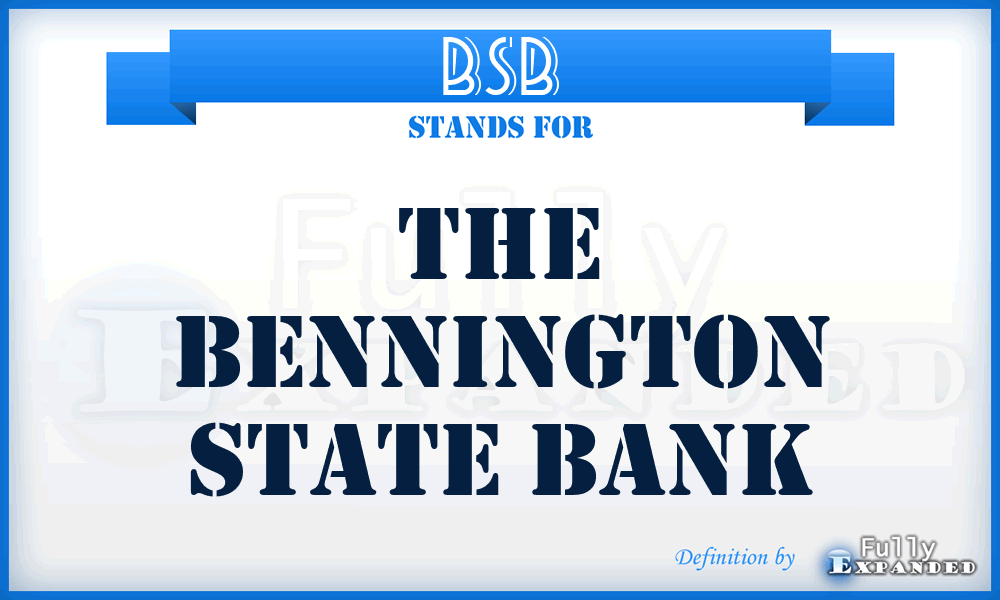 BSB - The Bennington State Bank