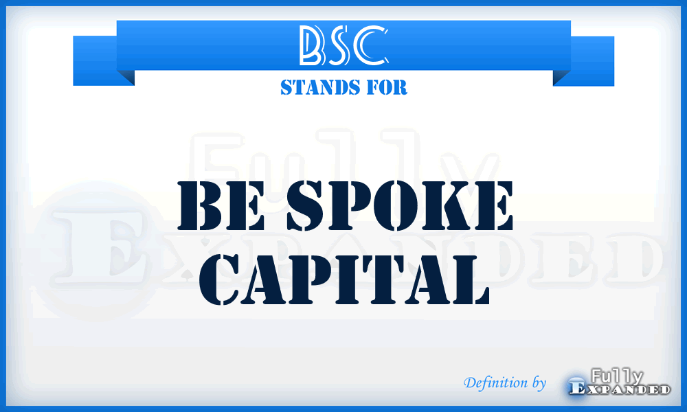 BSC - Be Spoke Capital