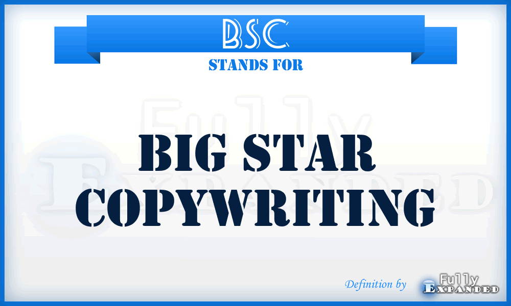 BSC - Big Star Copywriting