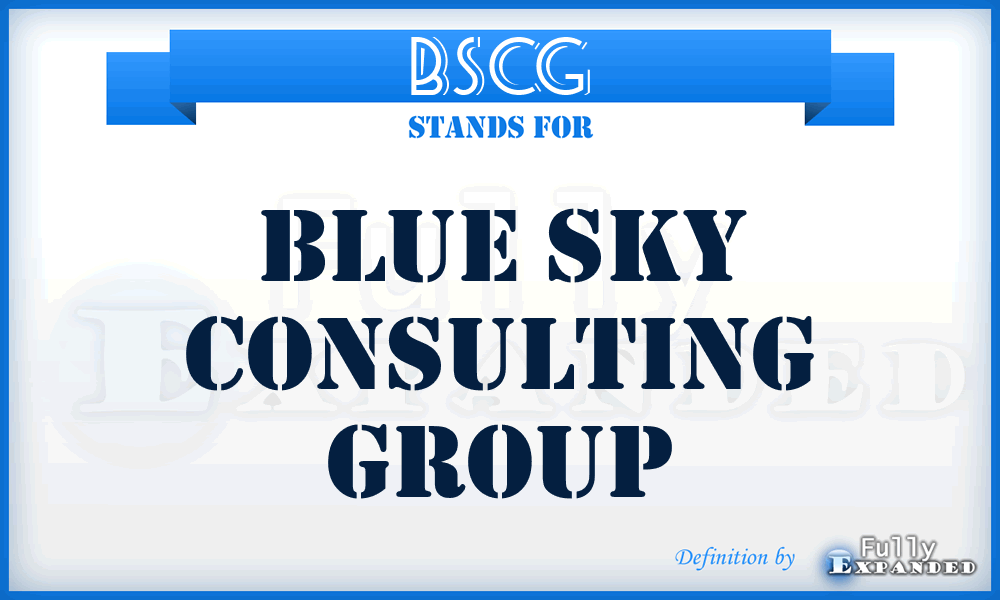 BSCG - Blue Sky Consulting Group