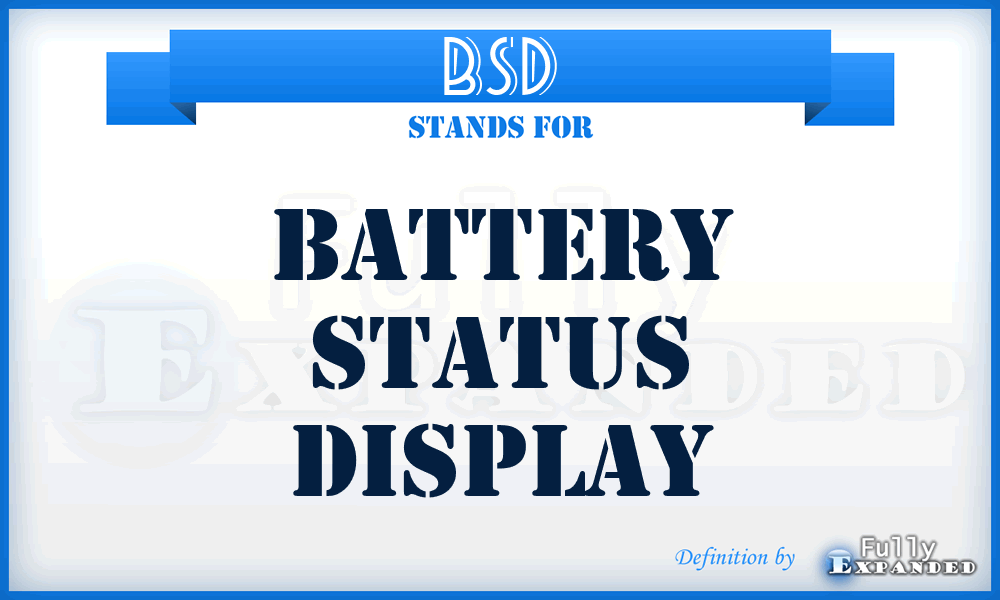 BSD - Battery Status Display