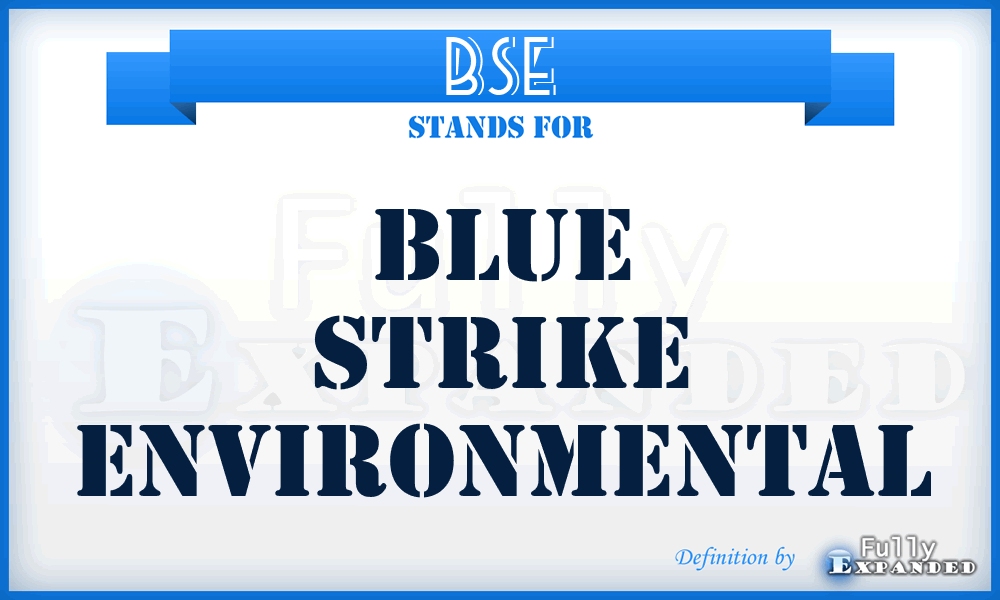 BSE - Blue Strike Environmental