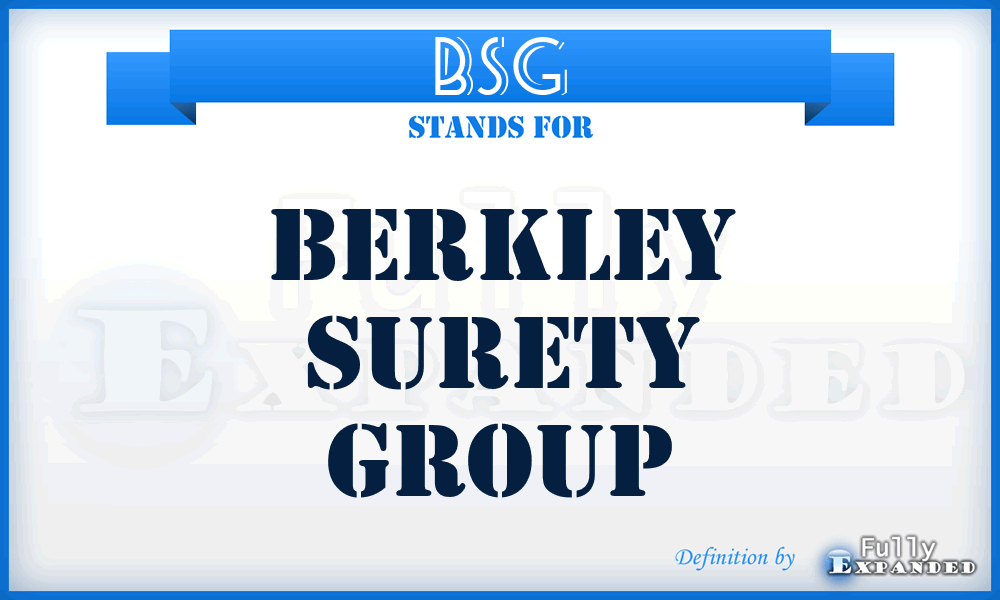 BSG - Berkley Surety Group