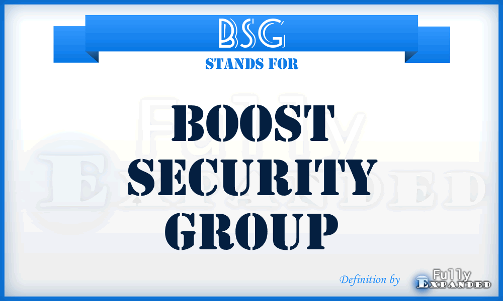BSG - Boost Security Group