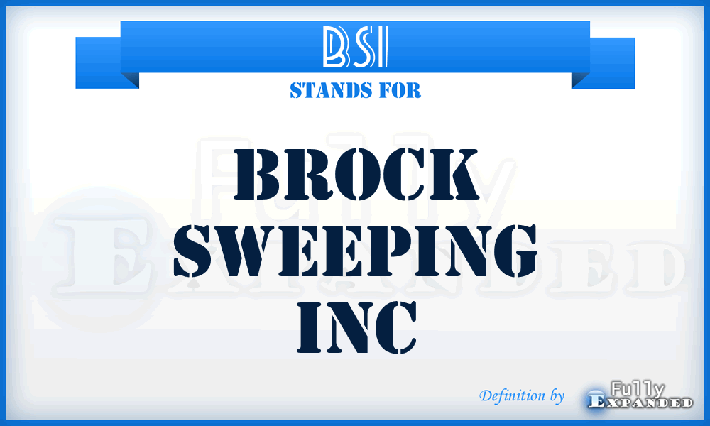 BSI - Brock Sweeping Inc