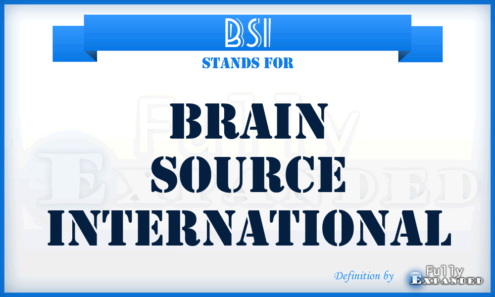 BSI - Brain Source International
