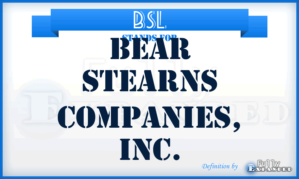 BSL - Bear Stearns Companies, Inc.