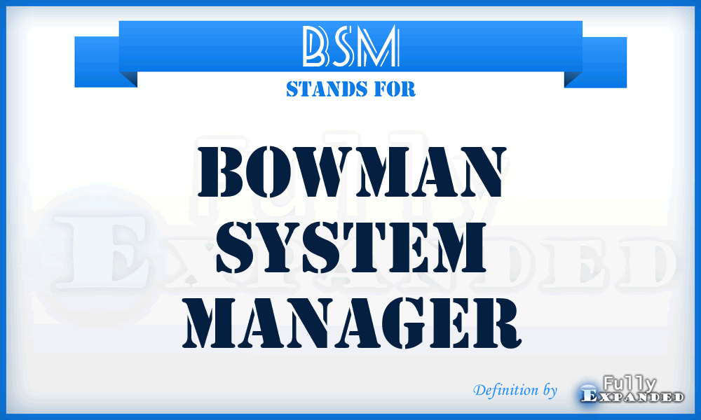 BSM - BOWMAN System Manager