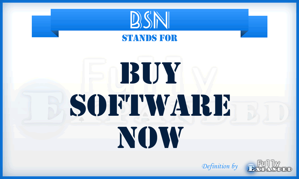 BSN - Buy Software Now