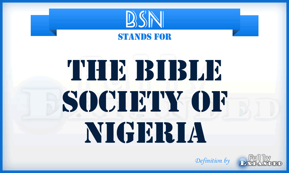 BSN - The Bible Society of Nigeria