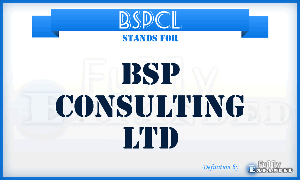 BSPCL - BSP Consulting Ltd