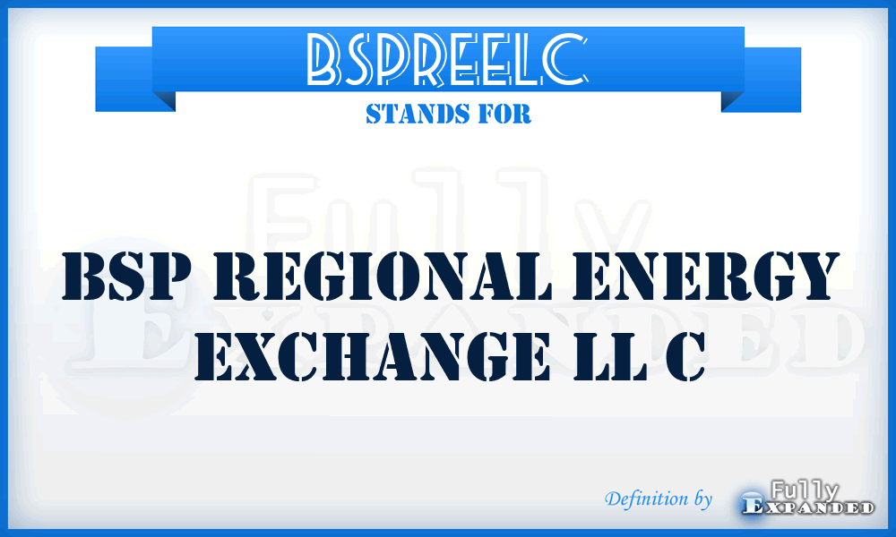 BSPREELC - BSP Regional Energy Exchange Ll C