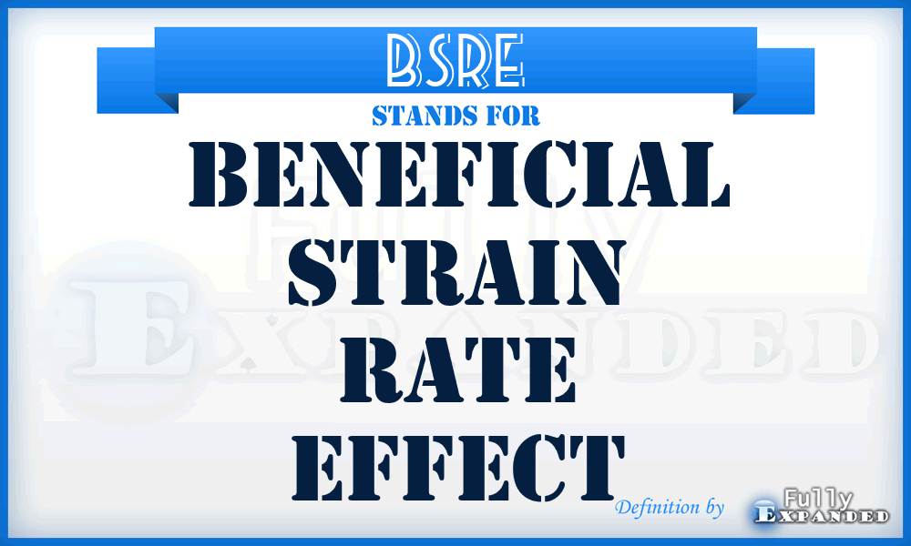 BSRE - Beneficial Strain Rate Effect