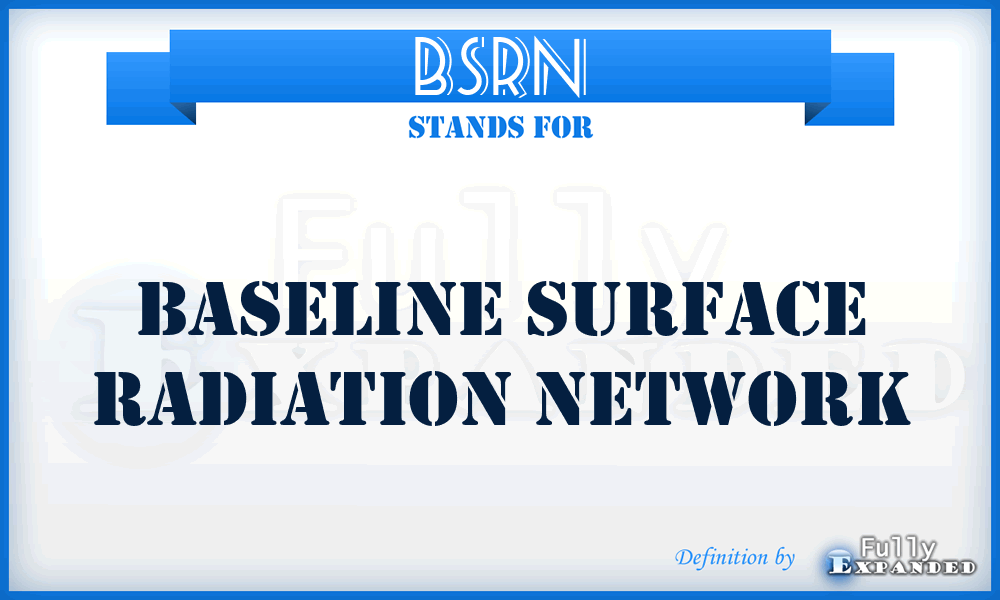 BSRN - Baseline Surface Radiation Network