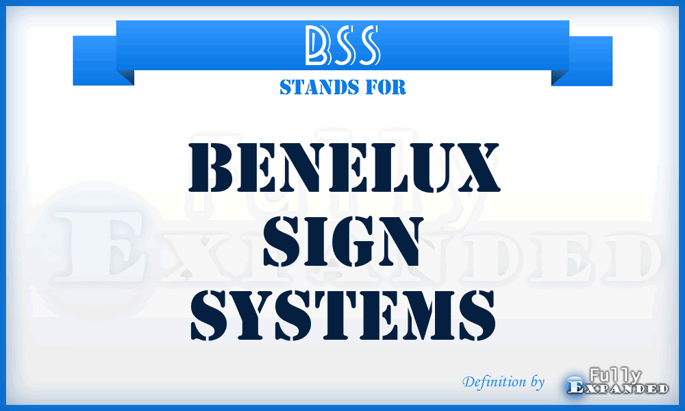 BSS - Benelux Sign Systems