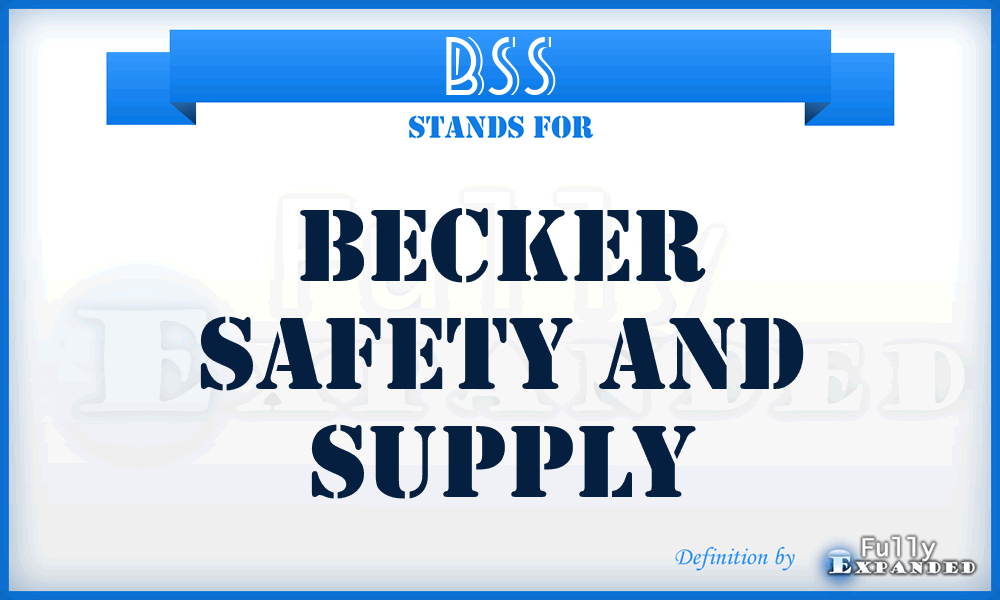 BSS - Becker Safety and Supply
