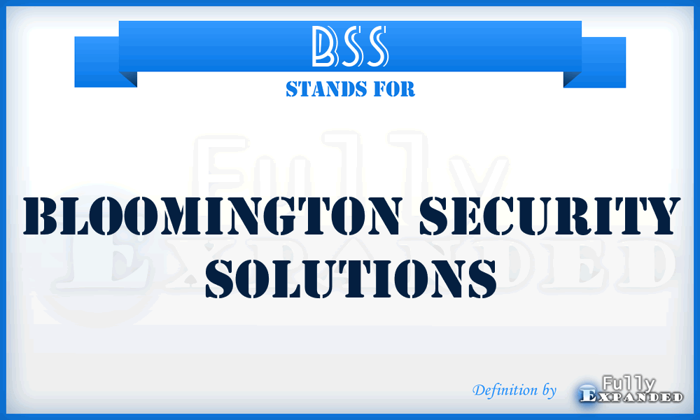 BSS - Bloomington Security Solutions