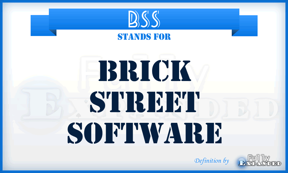 BSS - Brick Street Software