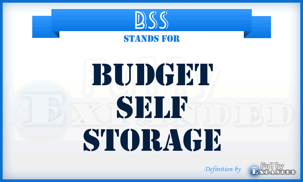 BSS - Budget Self Storage
