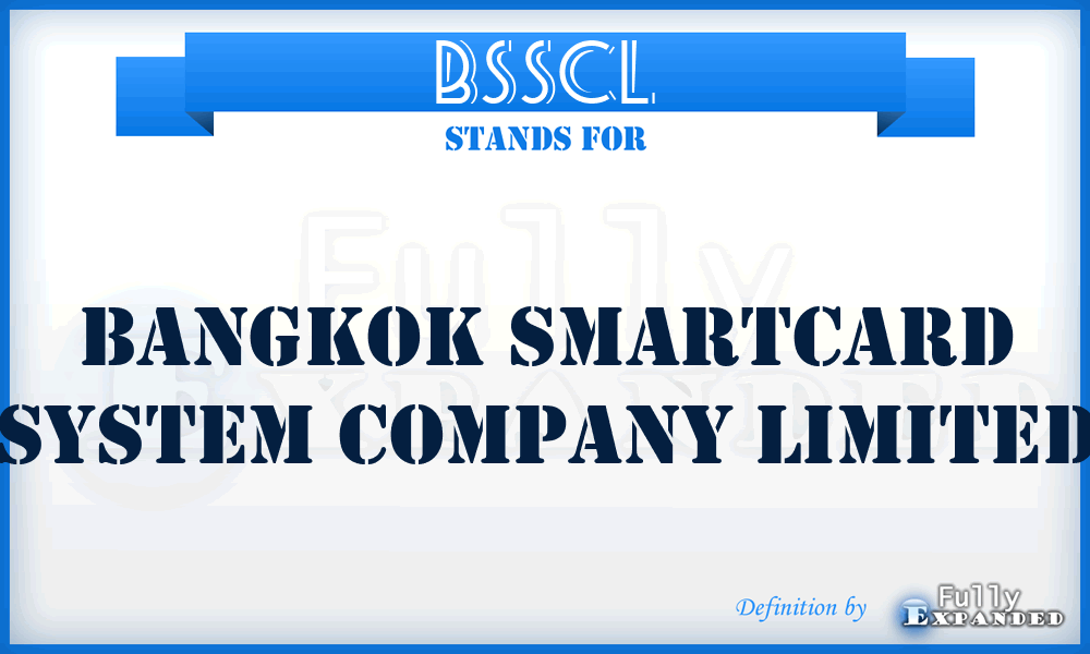 BSSCL - Bangkok Smartcard System Company Limited