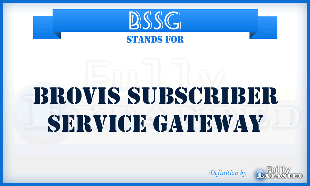 BSSG - Brovis Subscriber Service Gateway