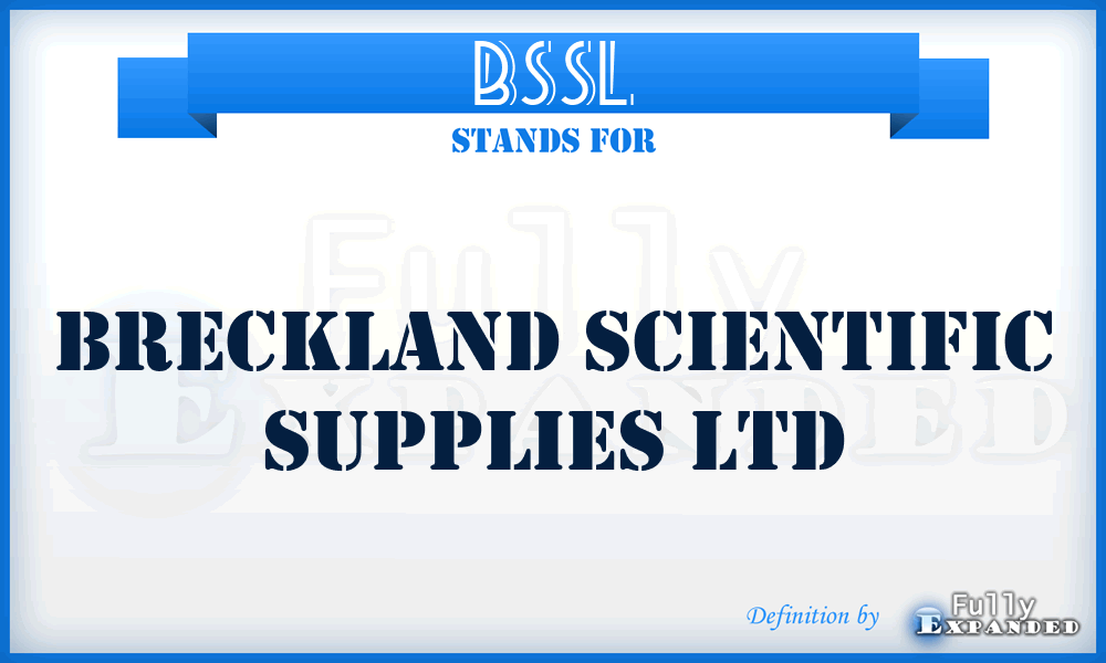 BSSL - Breckland Scientific Supplies Ltd