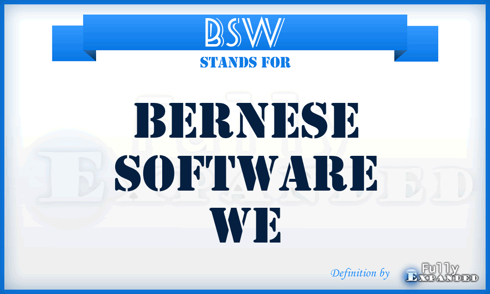 BSW - Bernese Software We