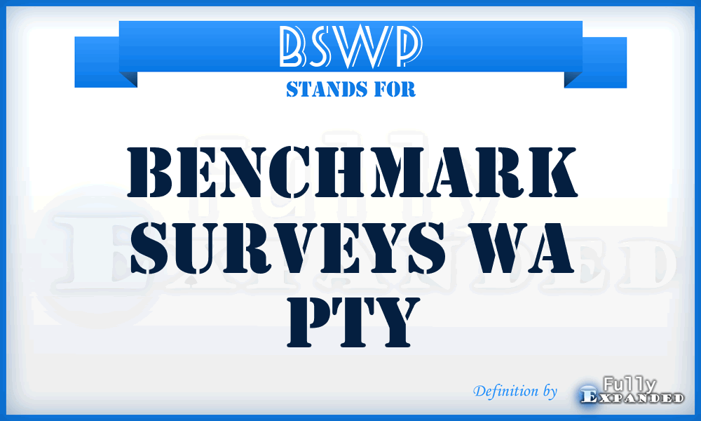 BSWP - Benchmark Surveys Wa Pty