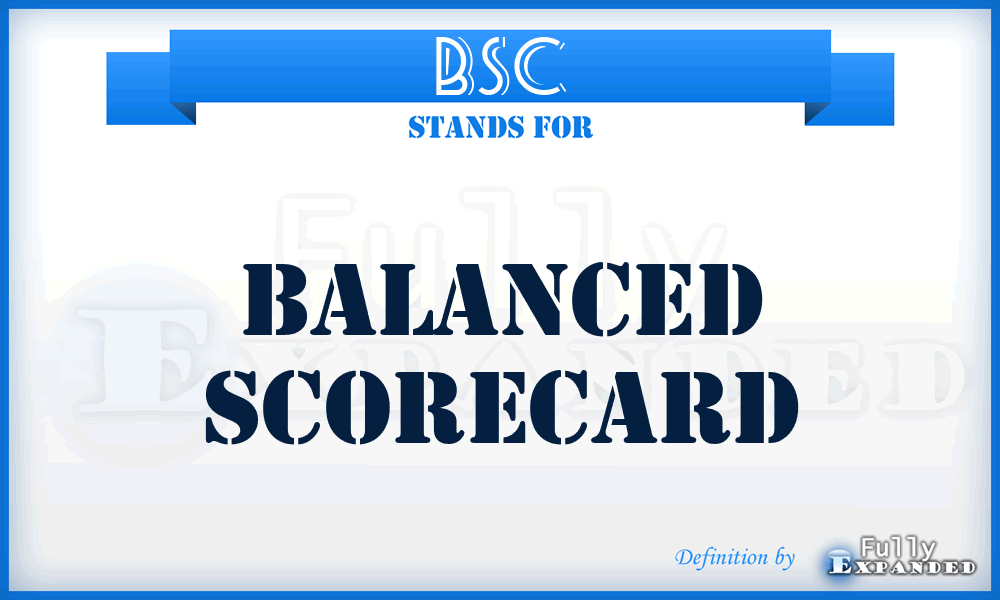 BSc - Balanced Scorecard