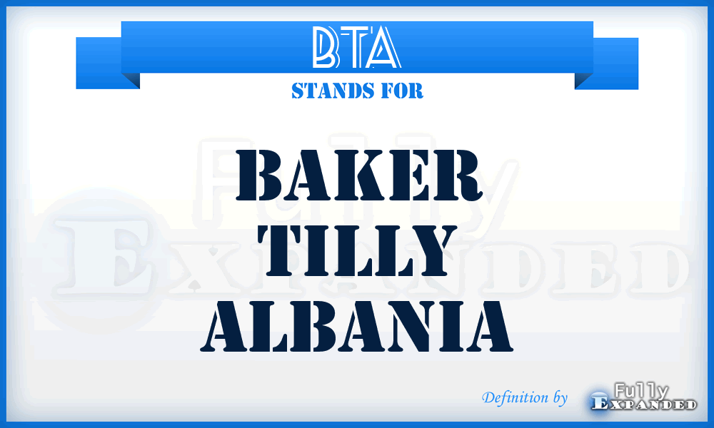 BTA - Baker Tilly Albania